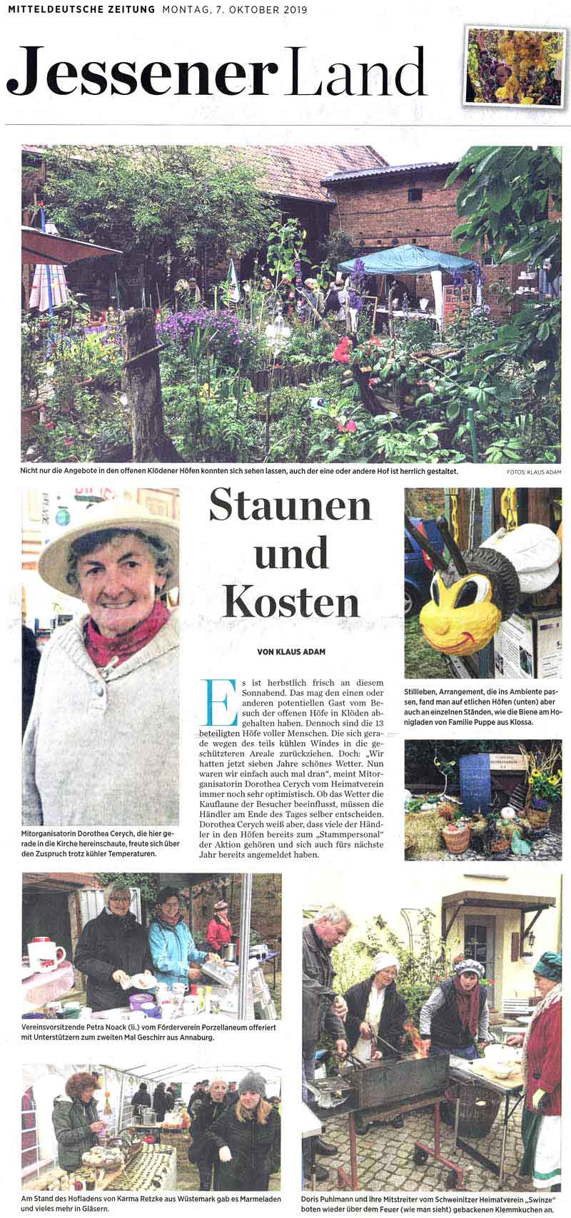 Klaus Adam berichtet in MZ vom 7.10.2019