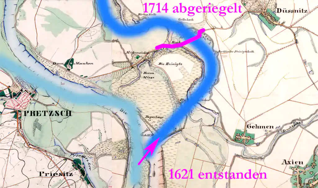 Riß von Elbe 1714 abgetrennt