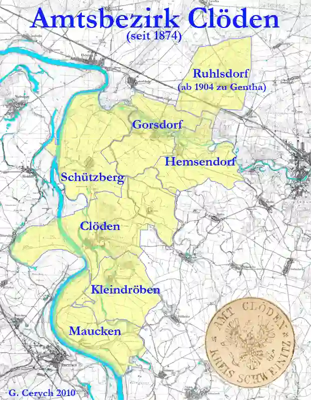 Bereich des Amtsbezirks Clöden 1874